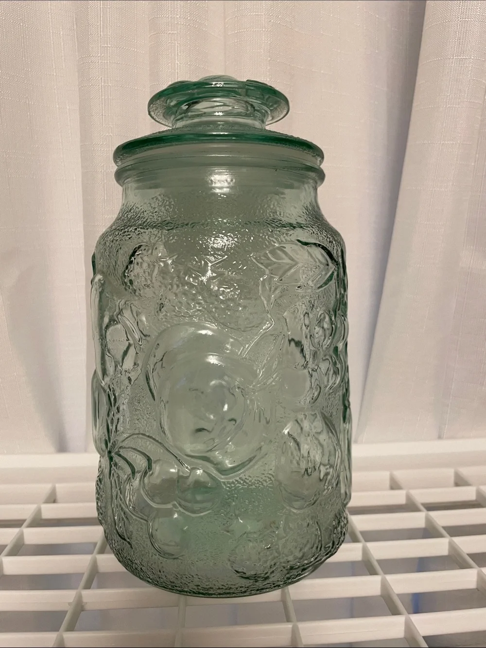 Mid Century Modern Vintage LIBBEY Orchard Glass Storage Jar Kitchen Canister